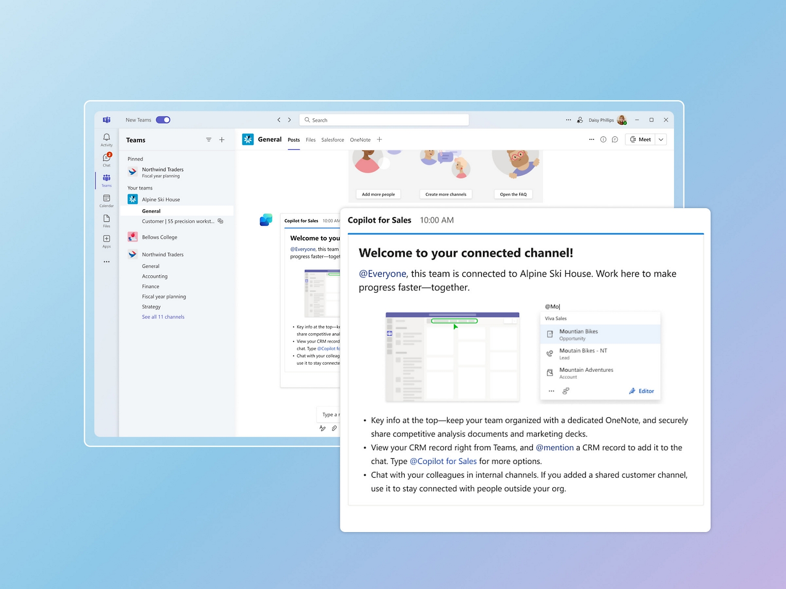 Et skærmbillede af brugen af Copilot med Outlook.