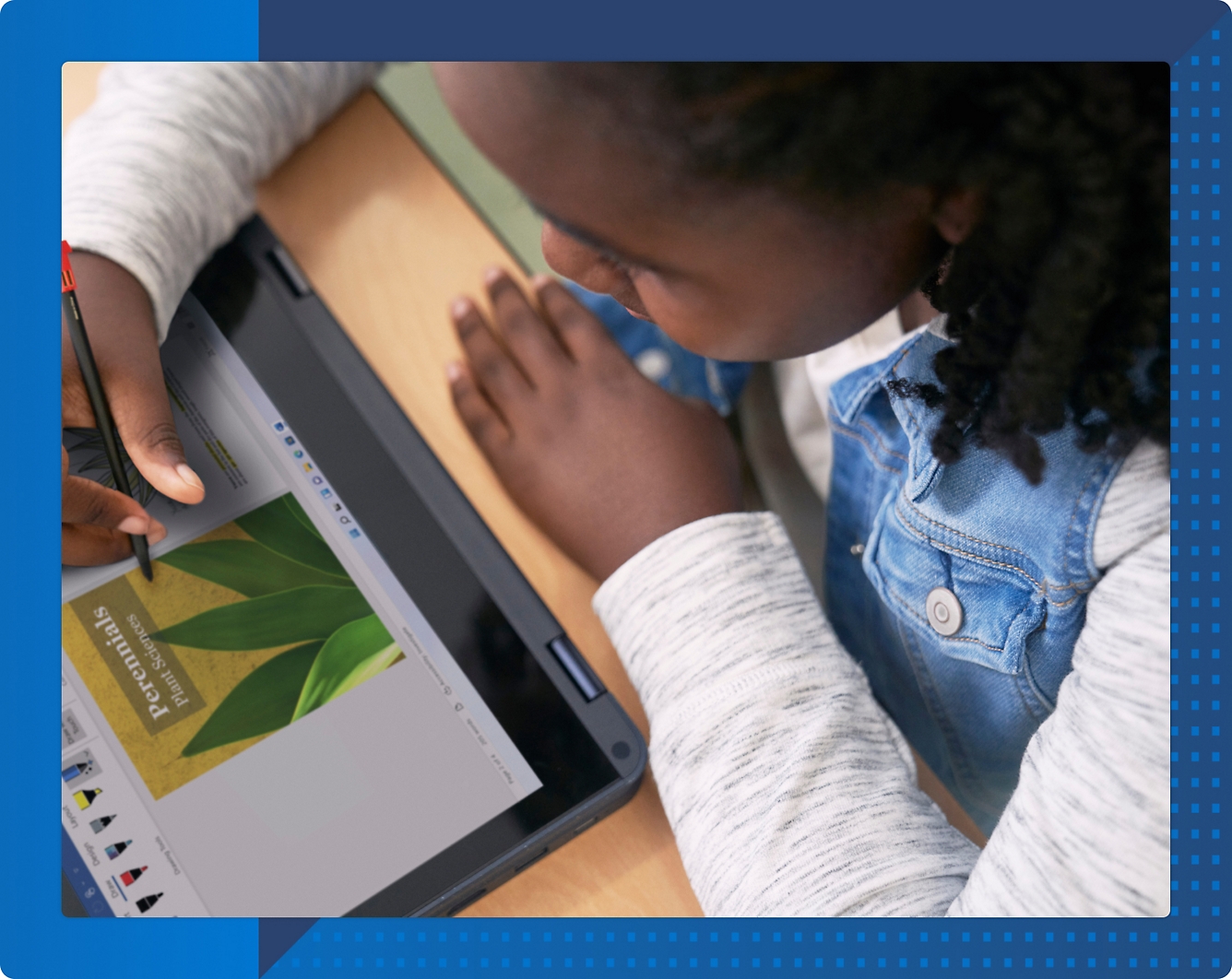 A child using a tablet