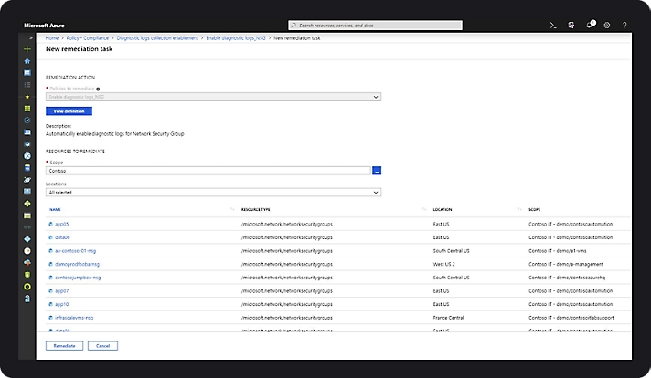 Una nueva tarea de corrección que se está creando en Azure