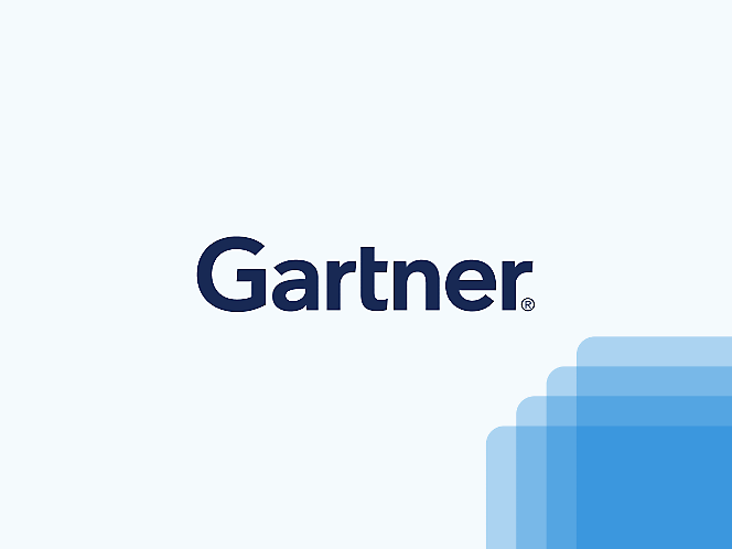 Logo bleu et blanc de Gartner.