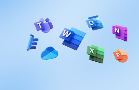 Teams, Word, Outlook ve daha birçok uygulamadan oluşan Microsoft 365 paketi.