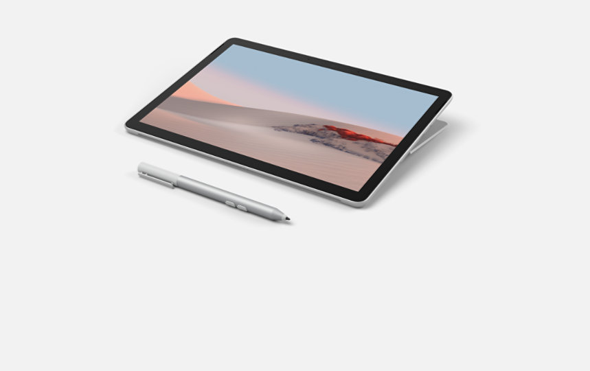 Microsoft Business Pen accanto a un dispositivo Surface Go.