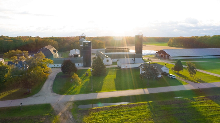 Farm shown from above