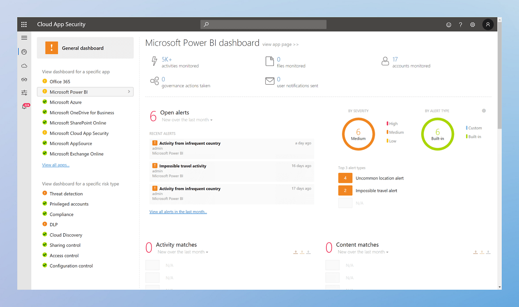 A screenshot of a security dashboard