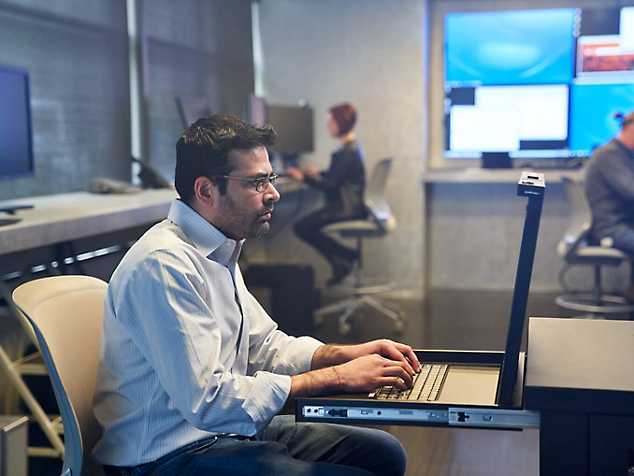 A person working at their desk 