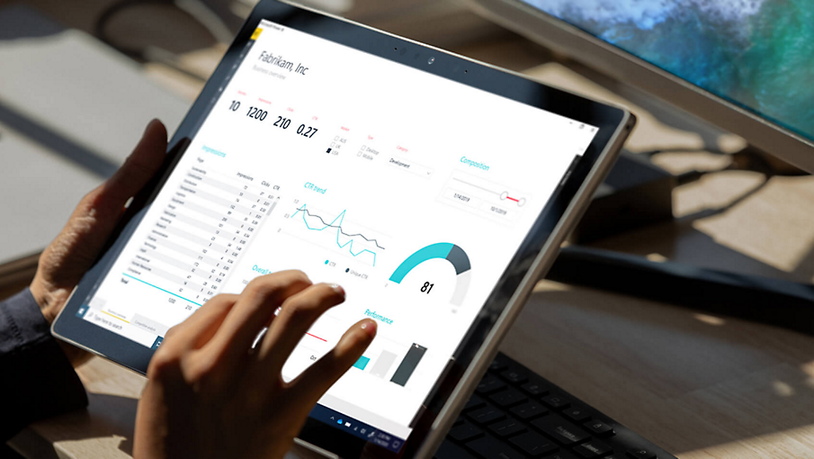 Praktisches Anzeigen von Analysen auf einem Tablet in Azure