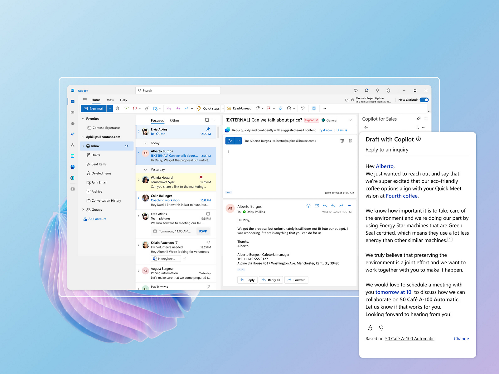 Снимок экрана: Microsoft Outlook.