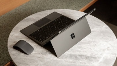 A Surface device and an Arc mouse.