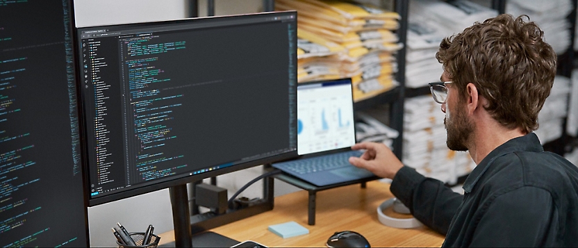 A person working on a computer