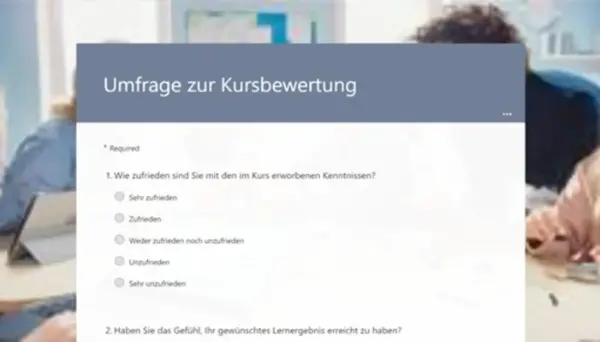 Umfrage zur Kursbewertung blue modern simple