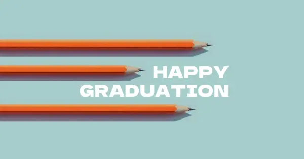 Happy graduation blue modern-bold