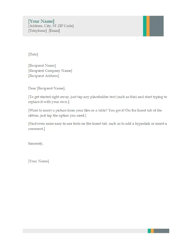 Business letter (Sales Stripes design) modern-simple