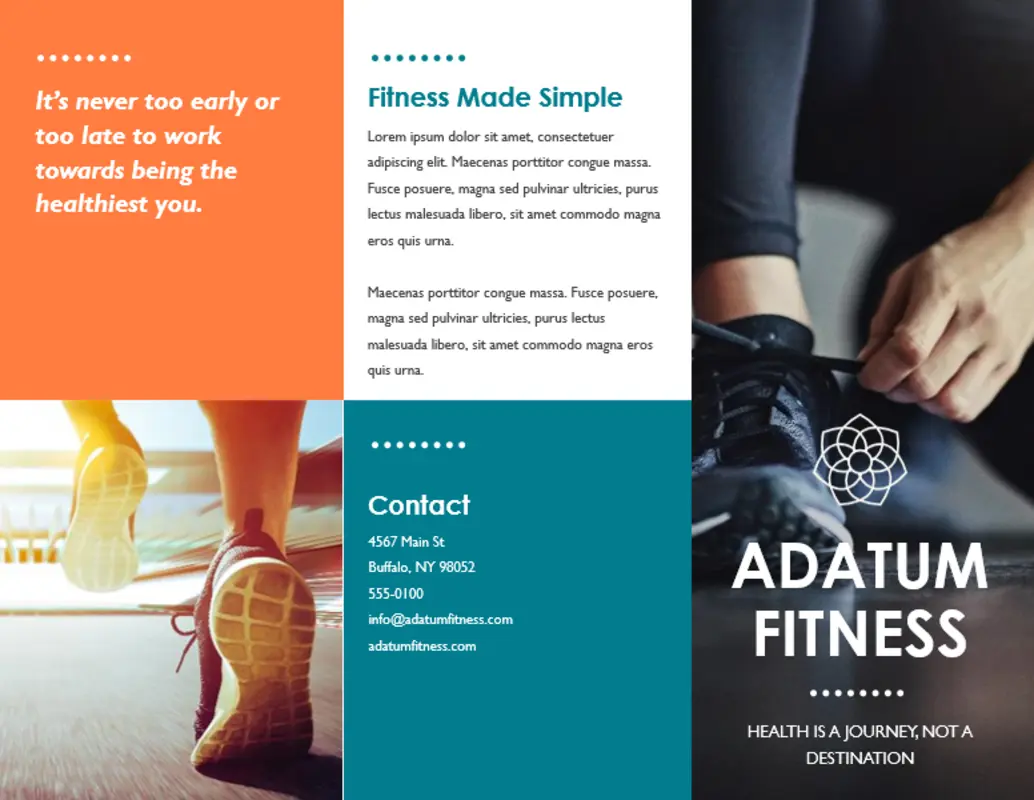 Fitness brochure orange modern-color-block