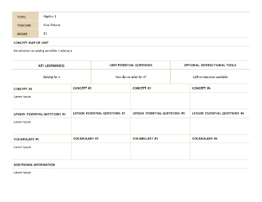 Lesson plan brown modern simple