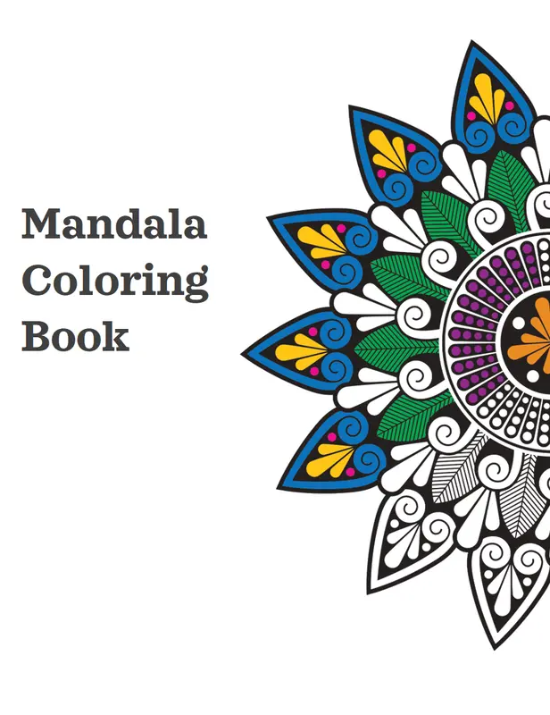 Mandala coloring book organic boho