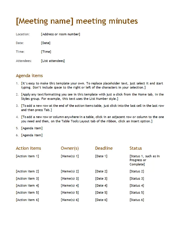 Meeting minutes (simple) modern simple