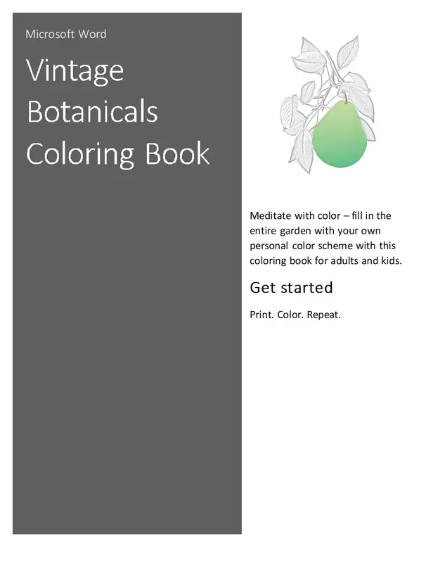 Vintage botanicals coloring book vintage botanical