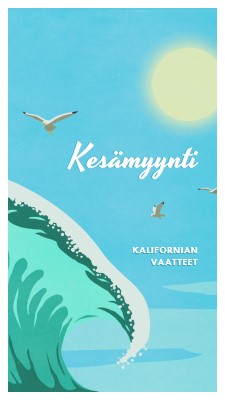 Kesämyynti-ilmoitus blue vintage-retro