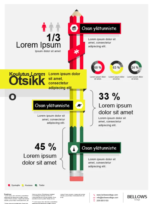 Koulutuksen infograafijuliste red modern-bold