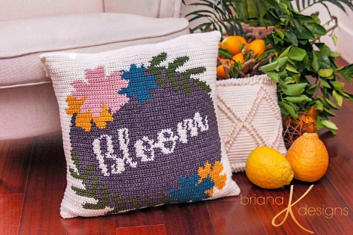 Bloom Crochet Pillow Cover