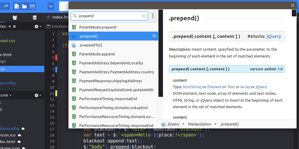 devdocs komodoIDE