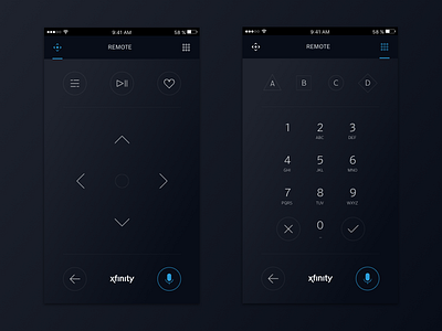 Xfinity Remote App Concept app brand comcast design icon logo remote tv ui ux xfinity