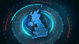 Digital map of the UK and Northern Ireland