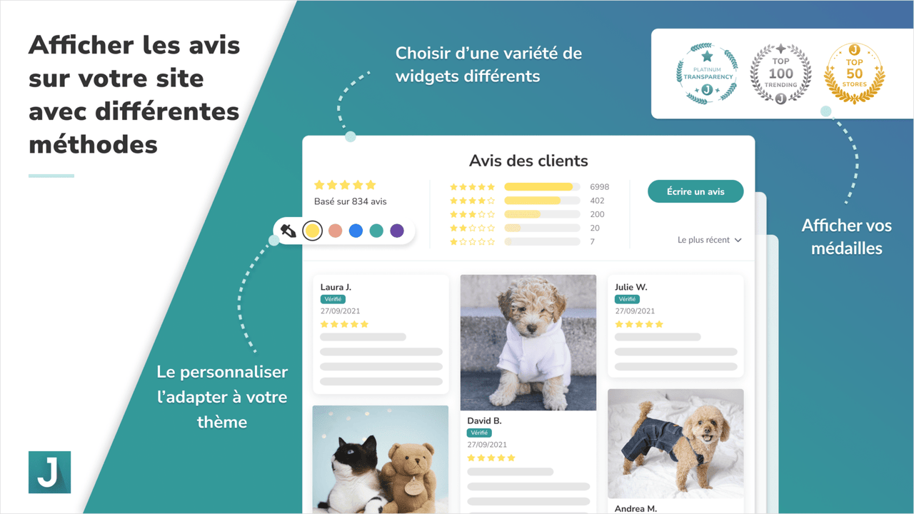 Afficher les avis Judge.me sur votre site avec les widgets