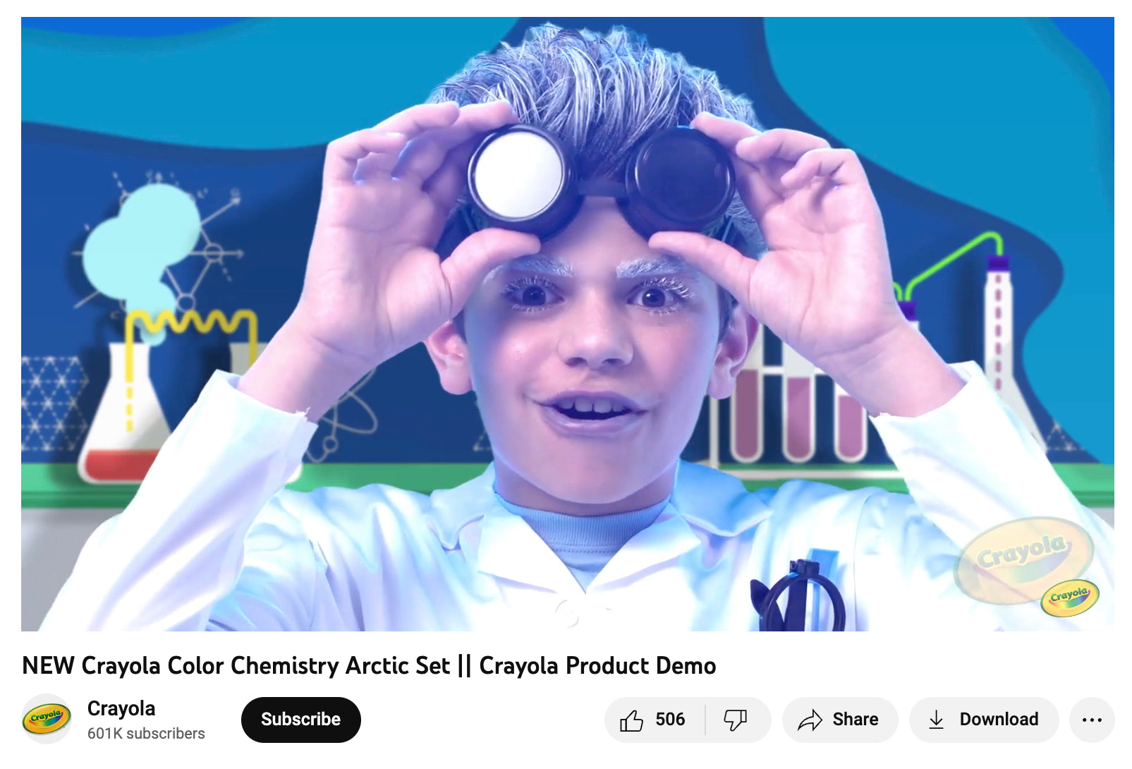 Screen grab of a YouTube video by Crayola