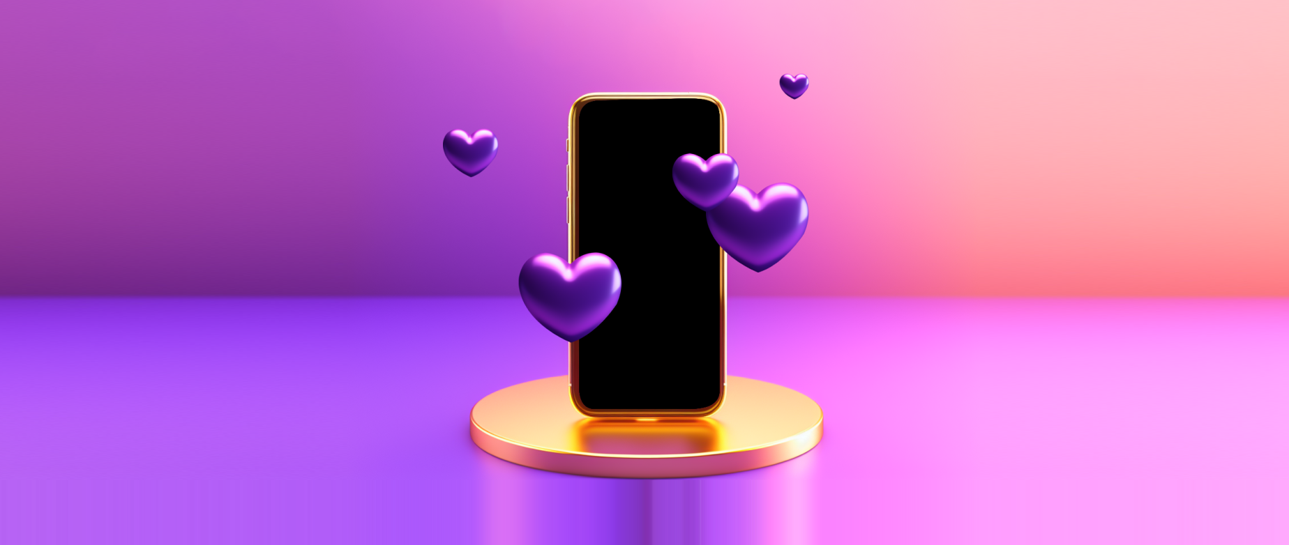 smartphone with heart shapes bubbles floating around it: how to make money on instagram