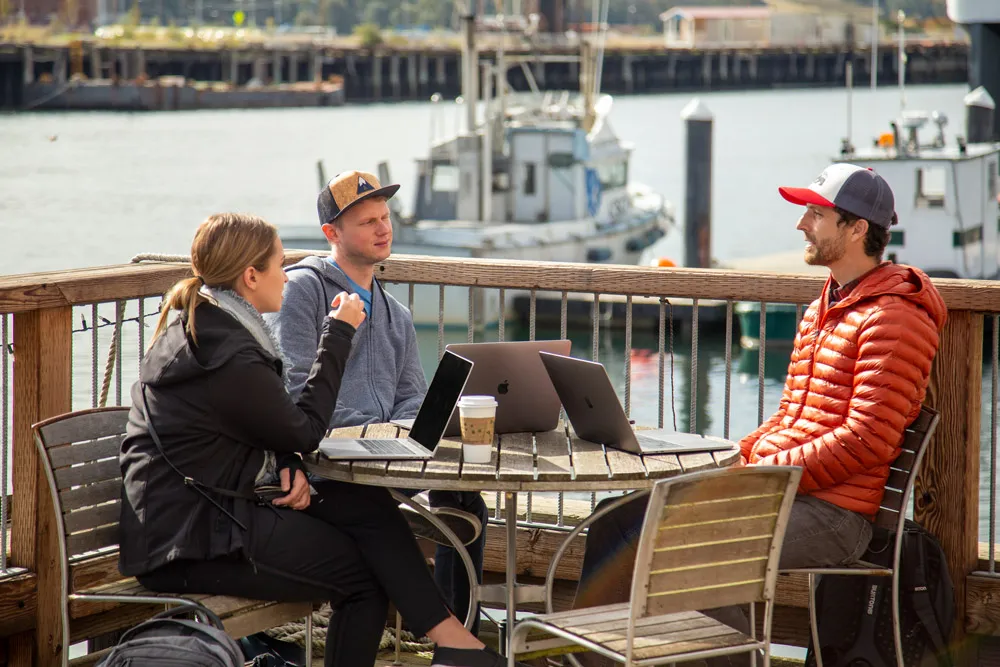 The Bellingham team working on a dock