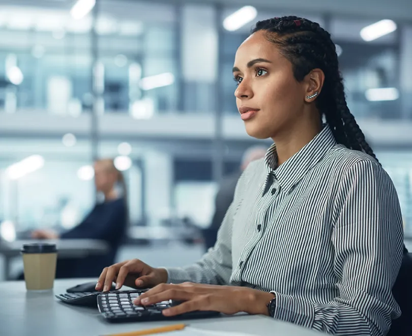 a woman using a computer