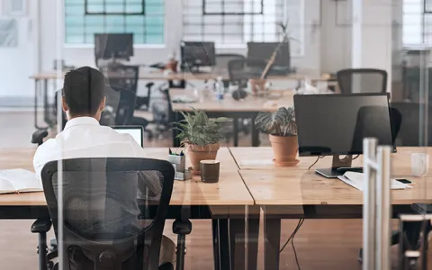 a person sitting at a desk