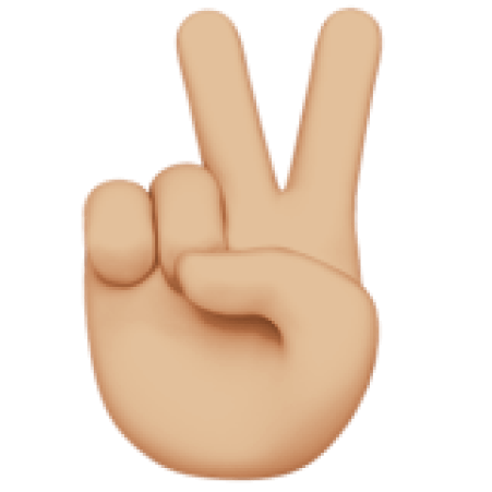 Peace hand emoji