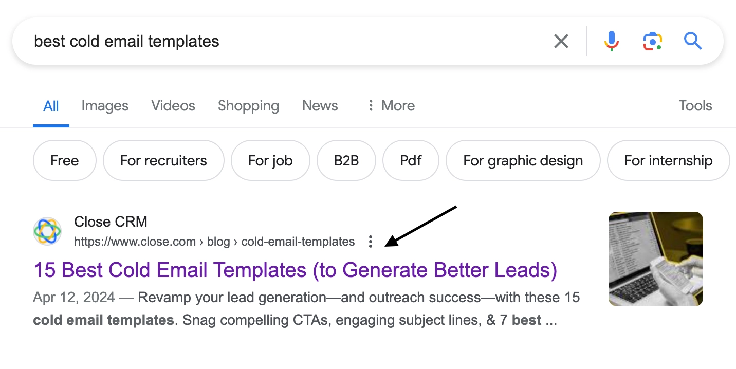 Lead Generation Ideas - Organic Search Rankings for Cold Emal Templates