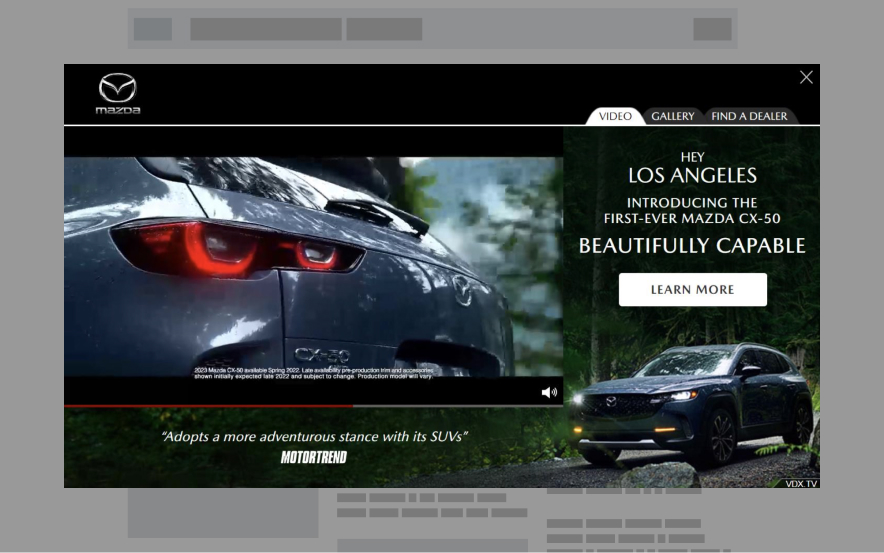 example of ad creative on a laptop screen