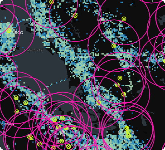 Unmatched data visualization capabilities, a visual of a map