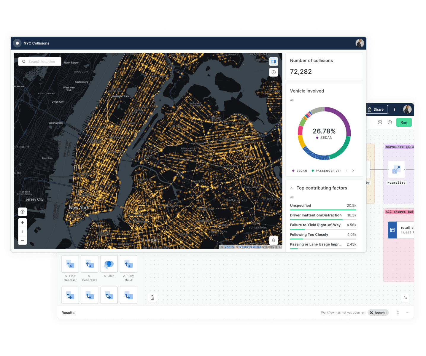 Visual of the spatial analytics platform for the modern data stack