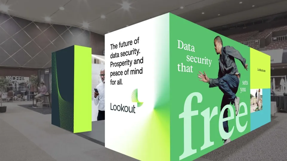 Interpretation of Lookout branding at an exhibition or conference 