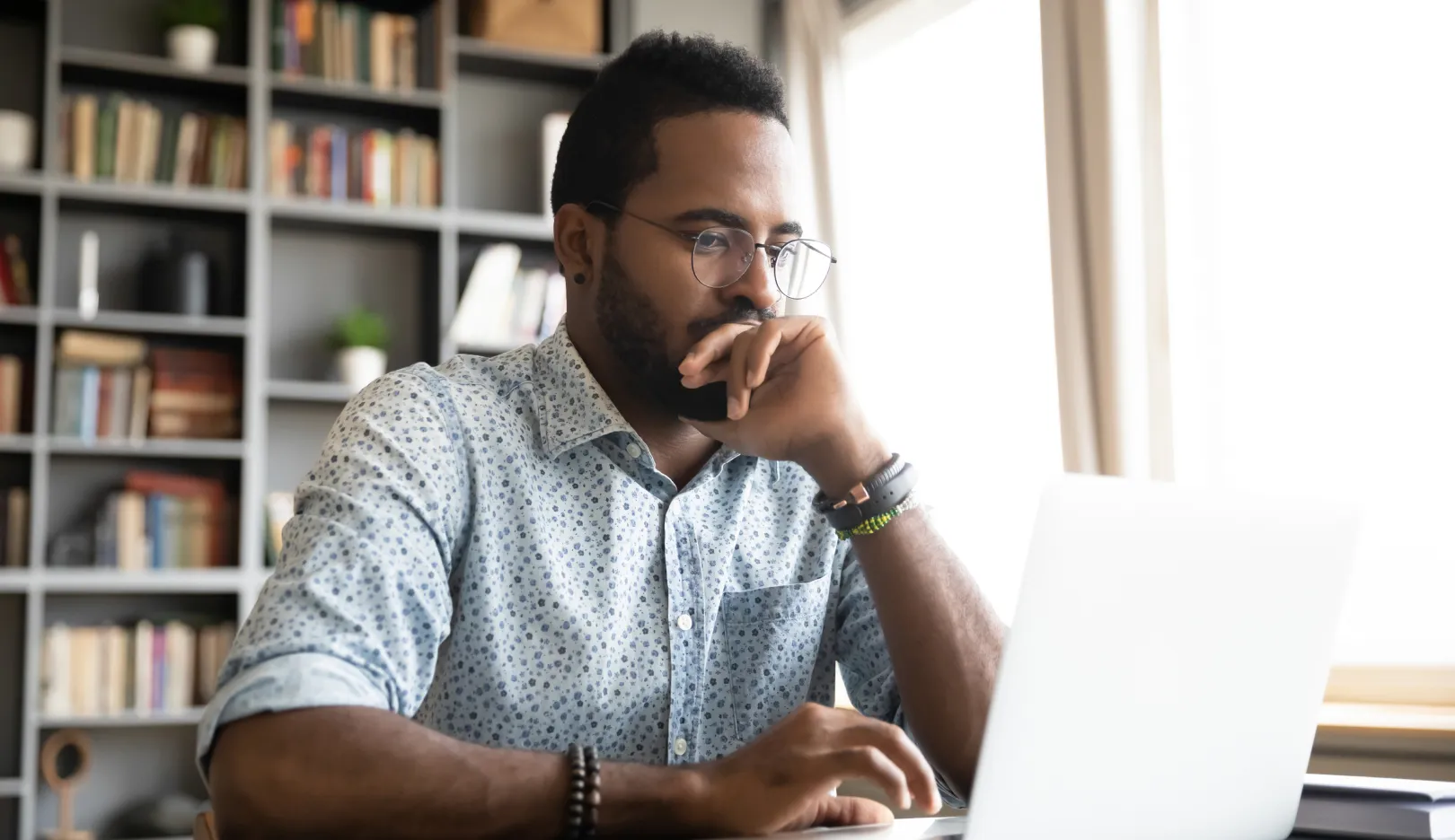 a man using a laptop