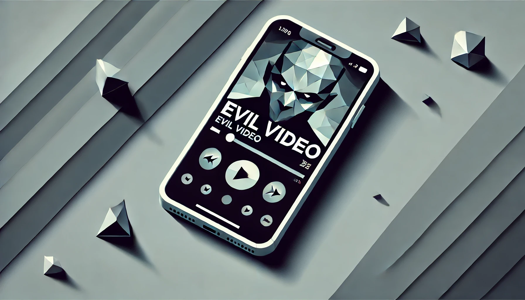 Image of a phone displaying a scary video on its screen