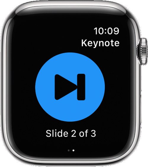 Next button in Keynote app on Apple Watch