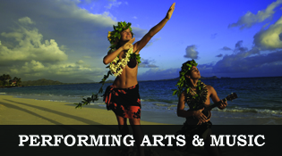 Performing Arts & Music, image of a man playing the ukulele