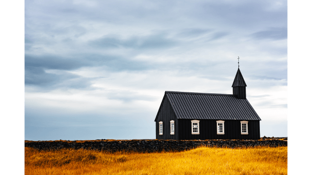 Church in field
