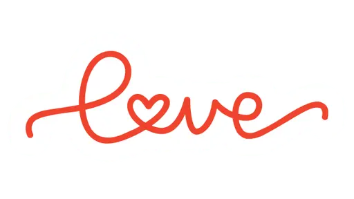 Love written on white background