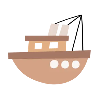 Beige tugboat