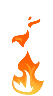 Cartoon fire sticker