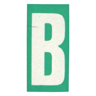 Letter B sticker.