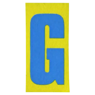 Letter G sticker.