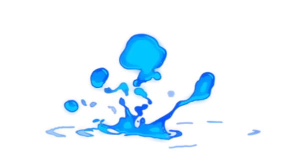 Cartoon water splash sticker